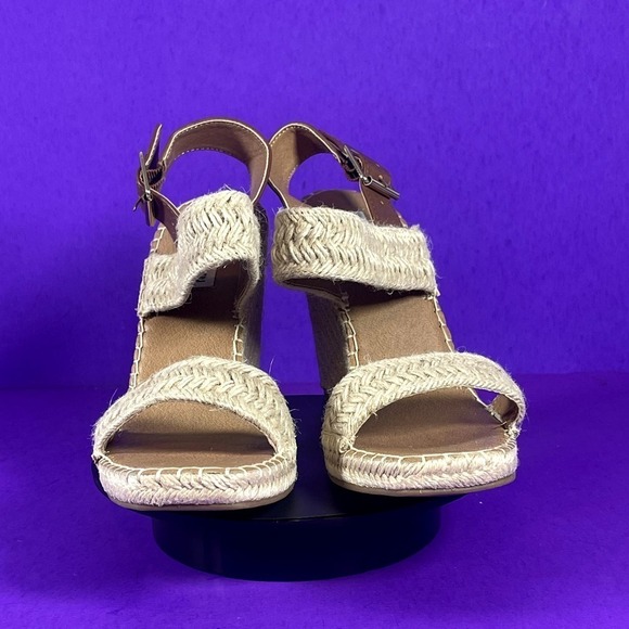 Steve Madden Women's Natural Raffia Uri Wedge‎ Sandals Shoe Size 10-NEW - Picture 2 of 10